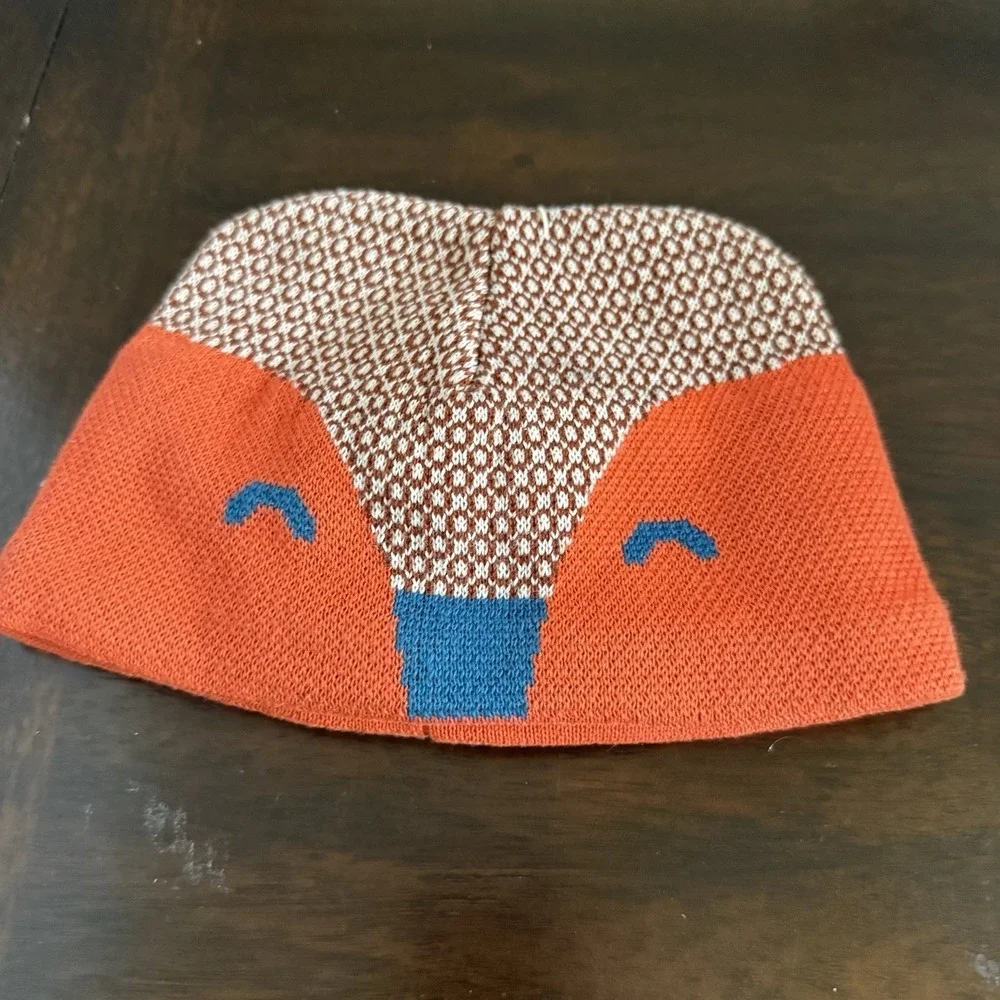 Patagonia Hat Beanie 6-12m Baby Animal Friends Fox Hat Outdoor Winter NWT